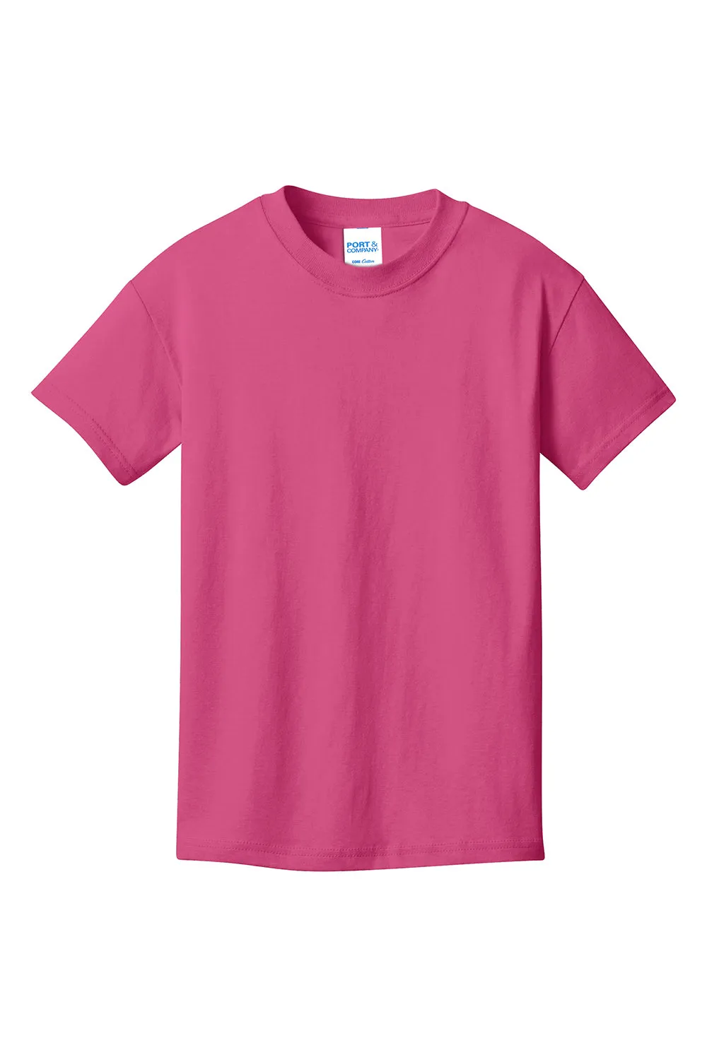Port & Company T-shirt à manches courtes col rond pour jeunes - Rose Sangria