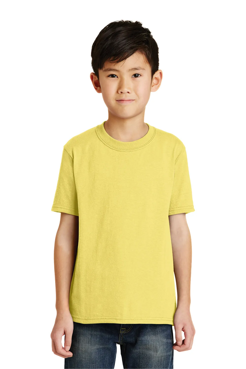 Port & Company T-shirt à manches courtes et col rond pour jeunes - Jaune