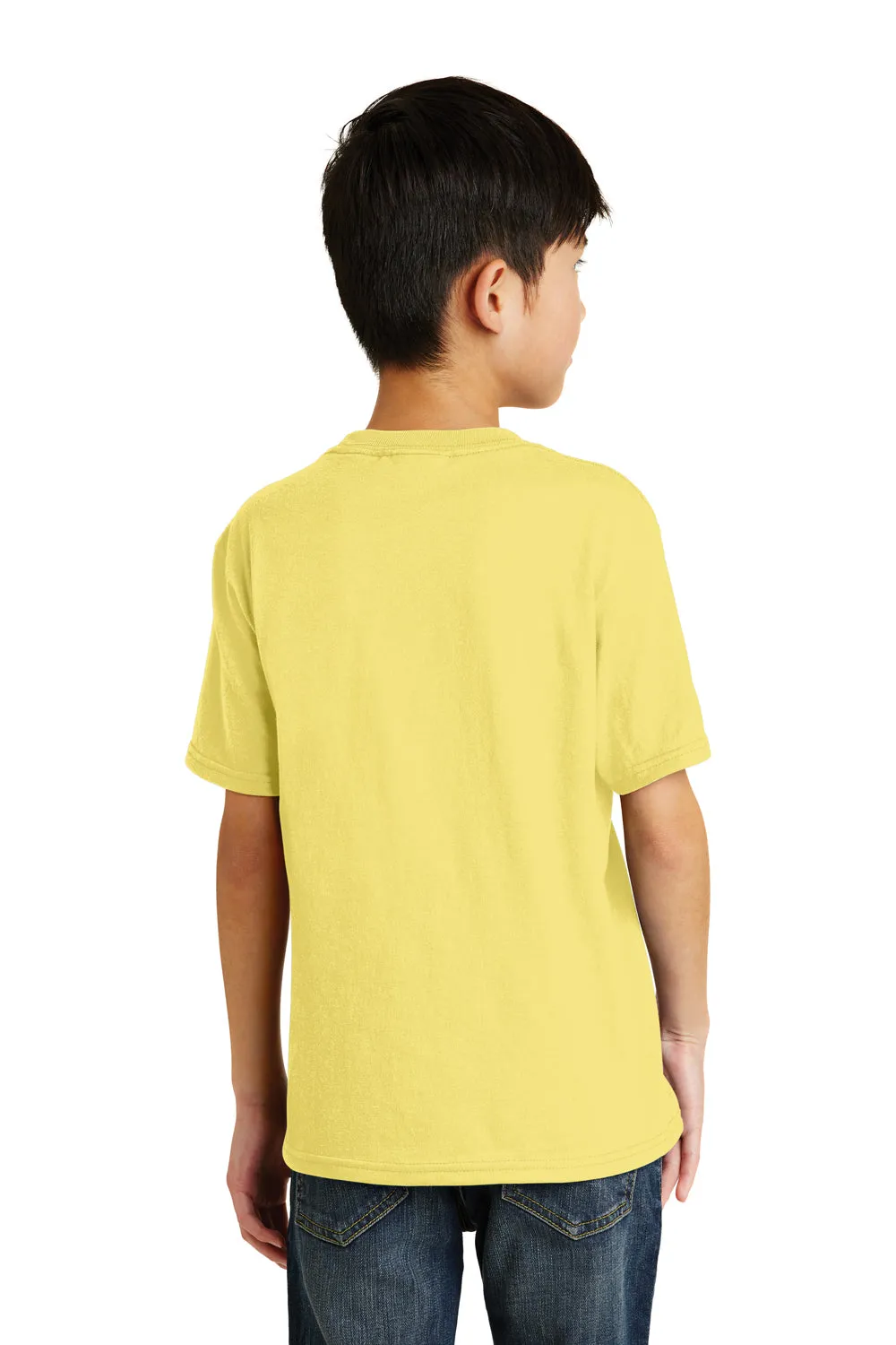 Port & Company T-shirt à manches courtes et col rond pour jeunes - Jaune