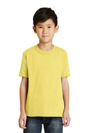 Port & Company T-shirt à manches courtes et col rond pour jeunes - Jaune