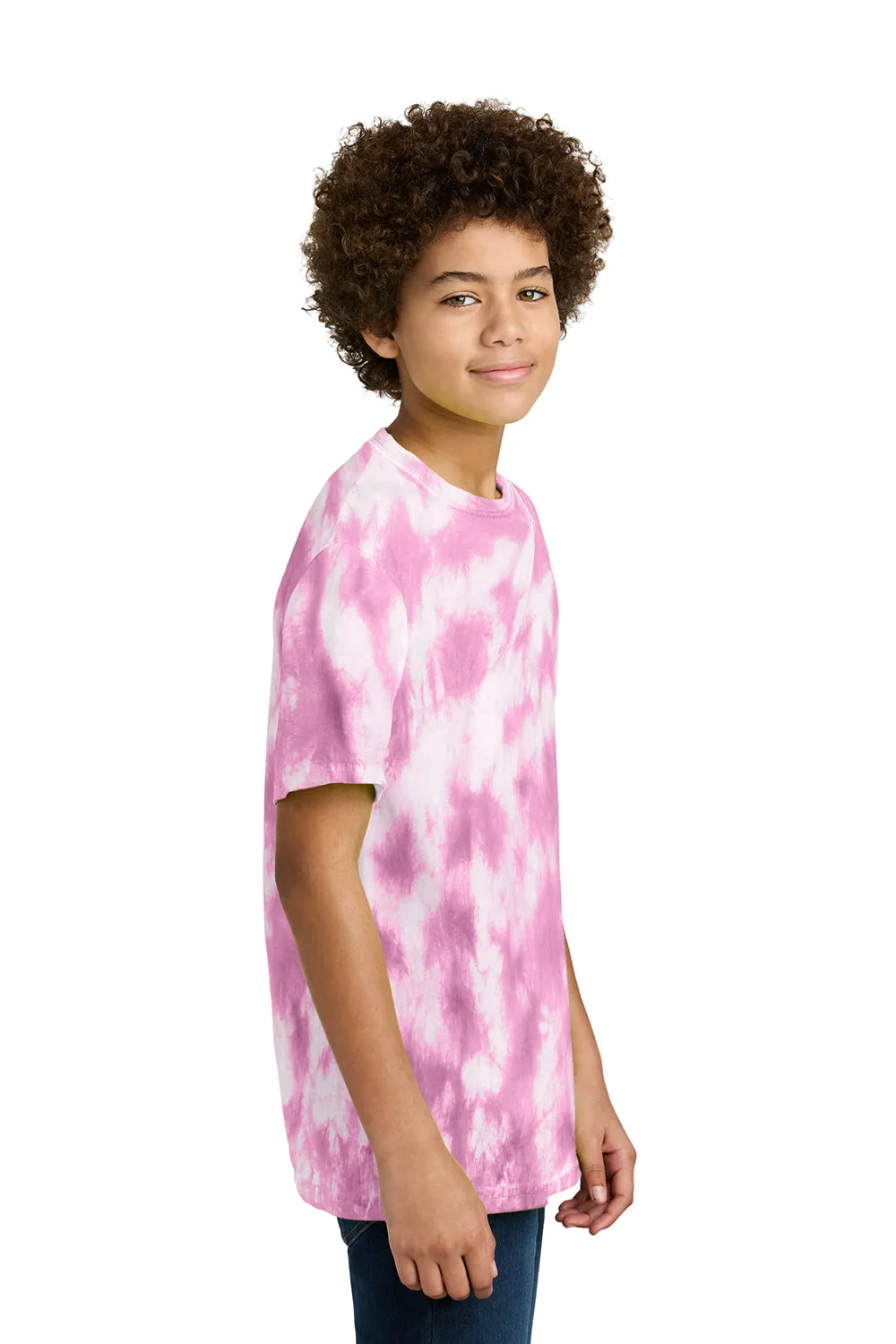 Port & Company Youth Crystal Tie-Dye T-Shirt à Manches Courtes et Col Rond - Rose Vif