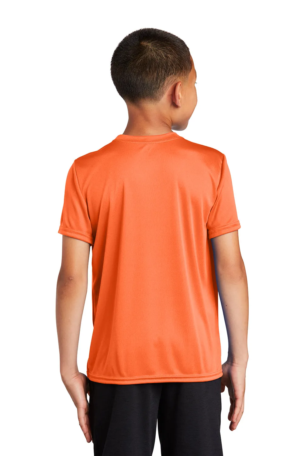 Port & Company T-shirt à col rond manches courtes pour jeunes - Zone sèche performante évacuant l'humidité - Orange néon