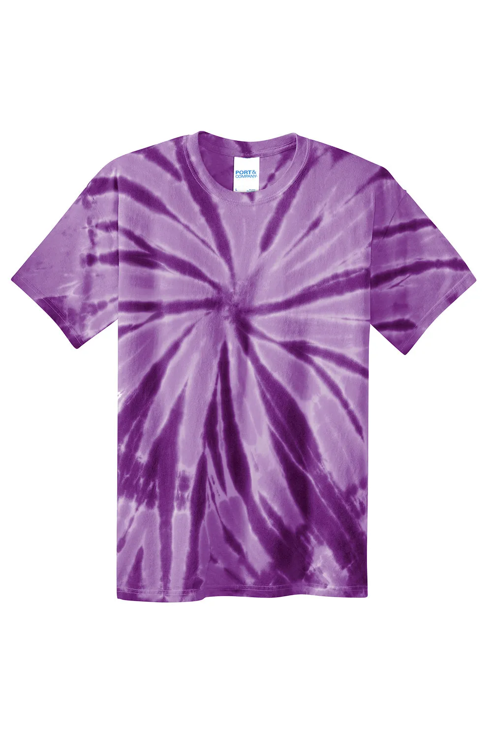 Port & Company Youth T-Shirt à Manches Courtes et Col Rond Teint en Tie-Dye - Violet