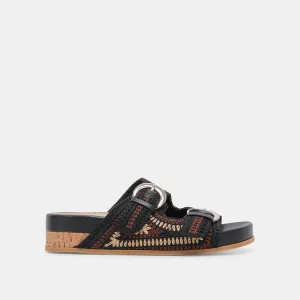 SANDALES RALLI NOIR MULTICOLORE TRICOTÉ