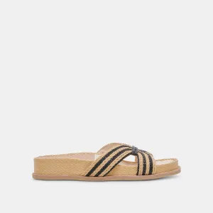 SELDA SANDALES RAFFIA NOIR NATUREL