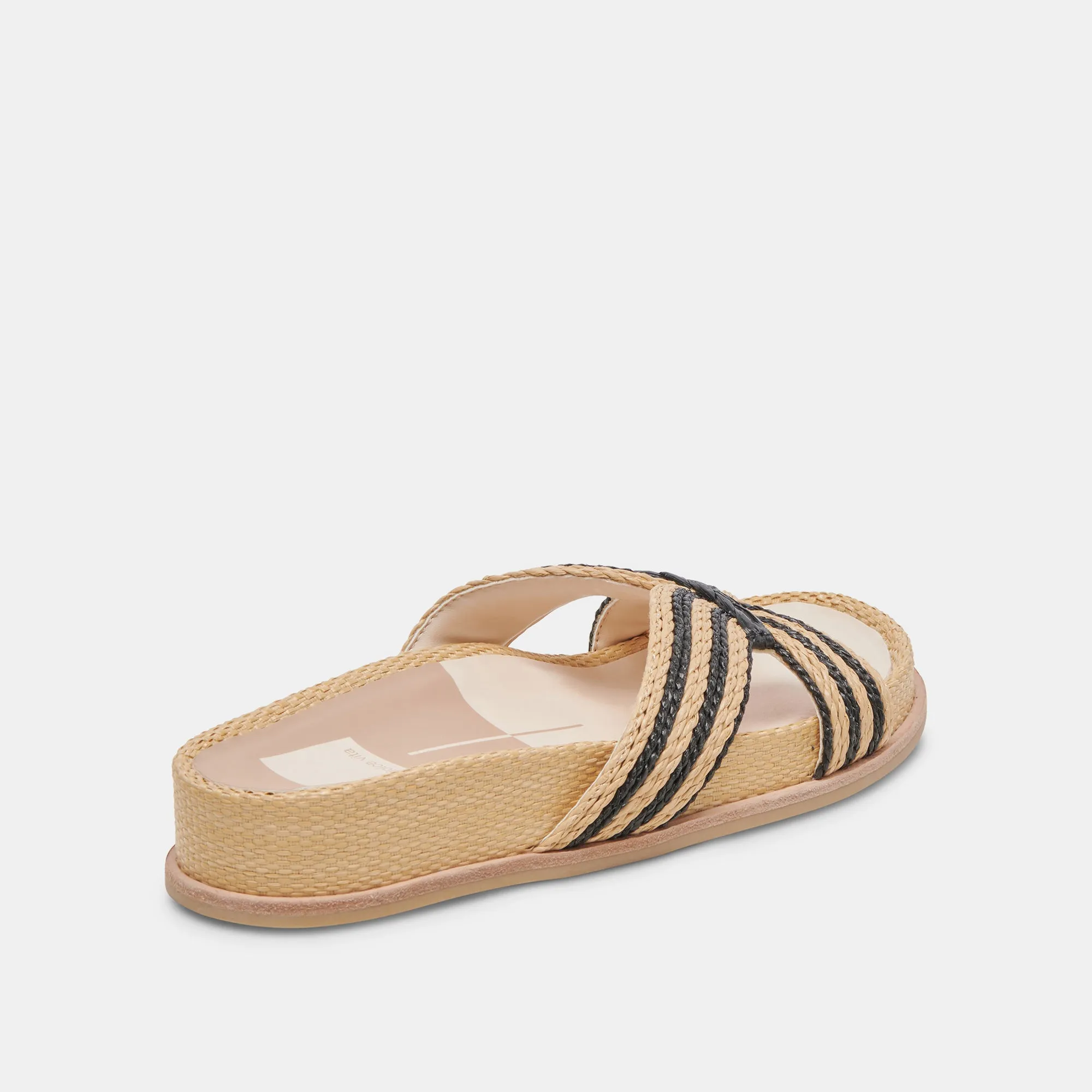 SELDA SANDALES LARGES RAFFIA NOIR NATUREL
