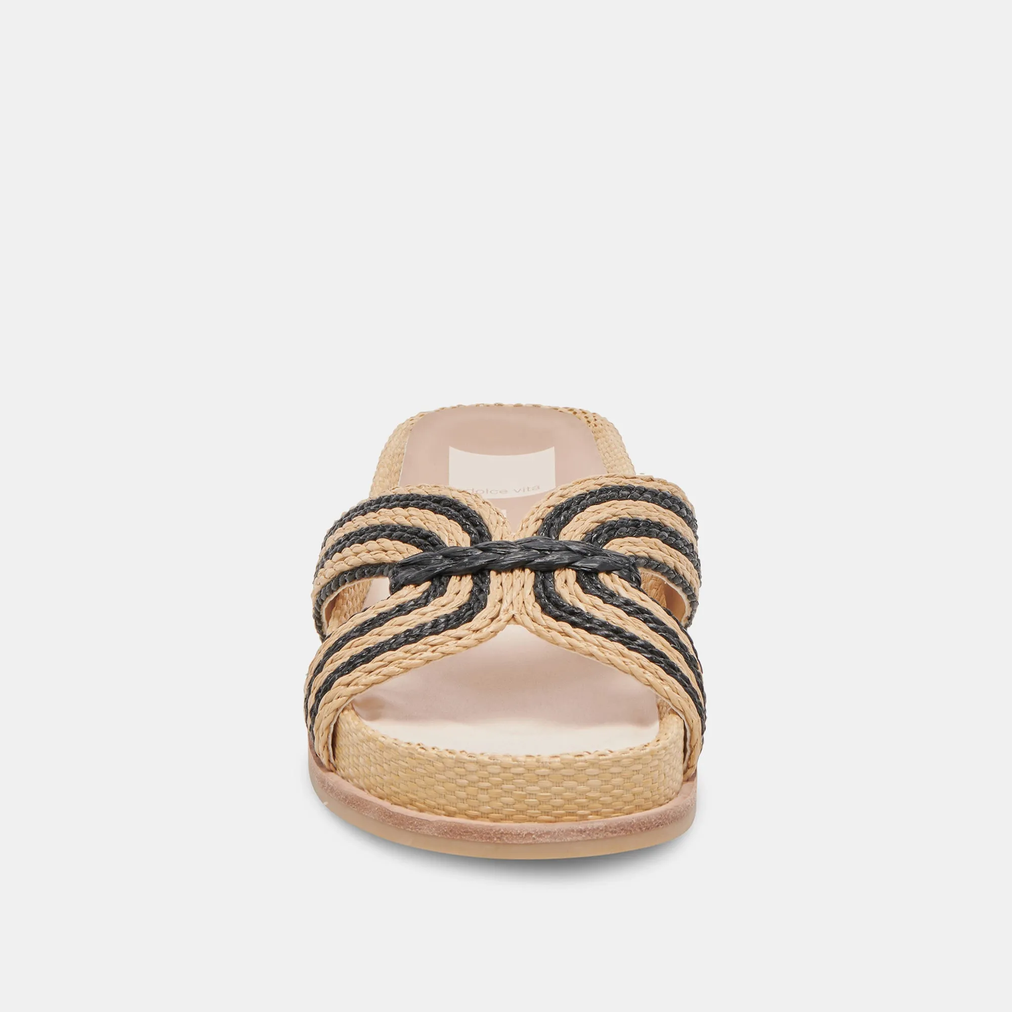 SELDA SANDALES LARGES RAFFIA NOIR NATUREL