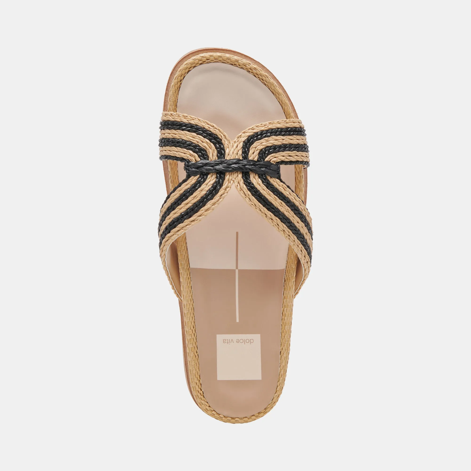 SELDA SANDALES LARGES RAFFIA NOIR NATUREL