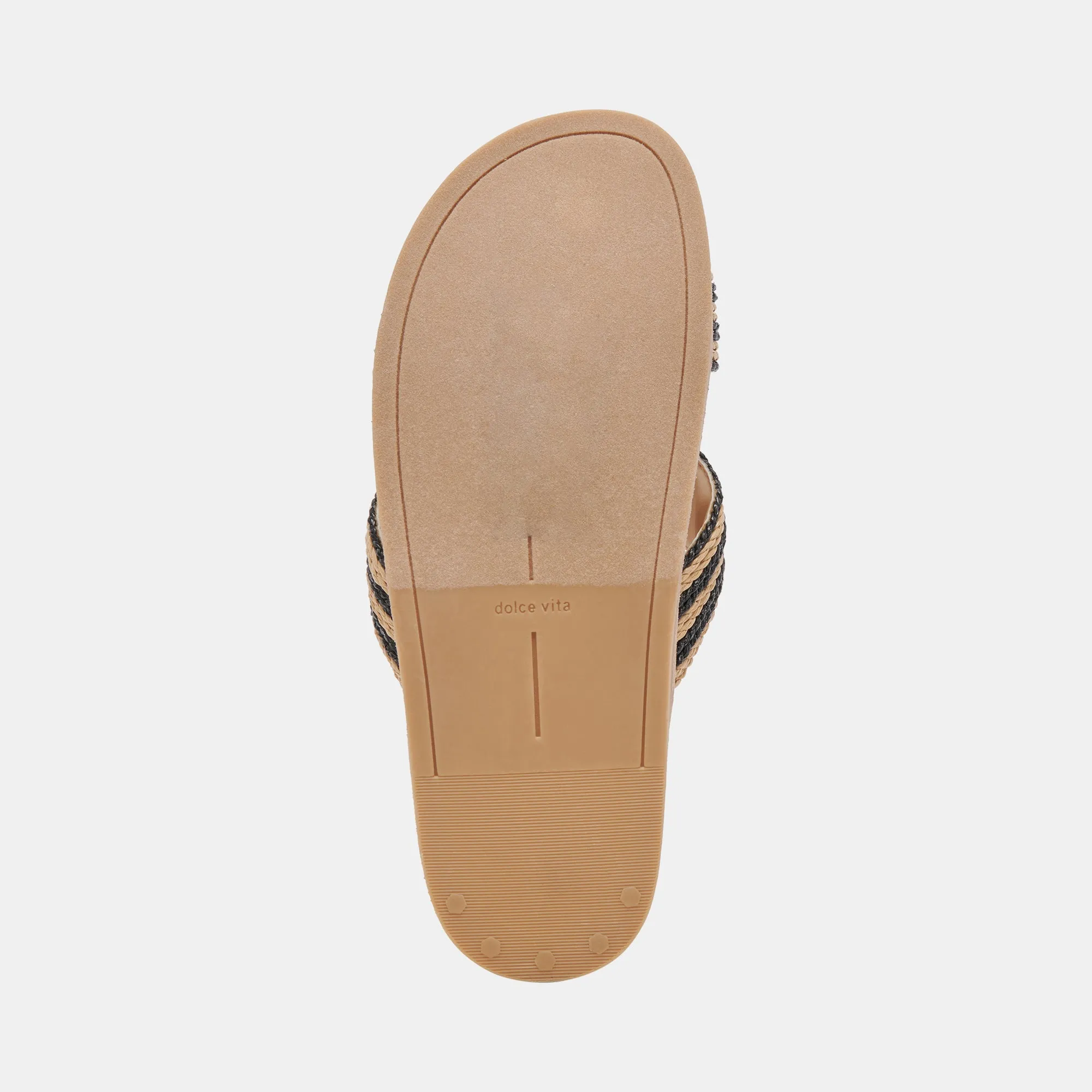 SELDA SANDALES LARGES RAFFIA NOIR NATUREL