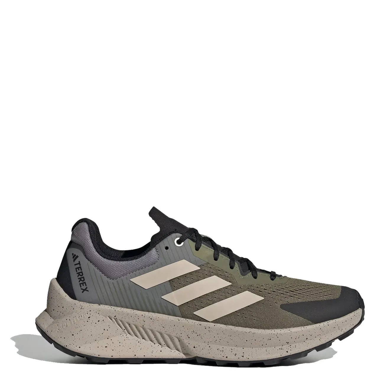 Chaussures Adidas Terrex Homme Adidas Terrex Soulstride Flow Chaussure de Trail Running Vert Strata / Beige Wonder / Charbon
