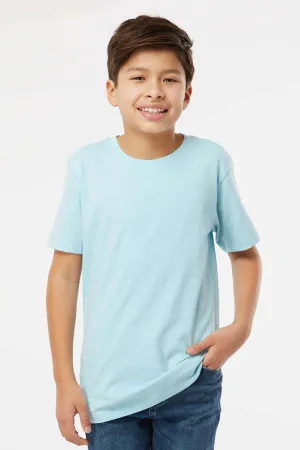 SoftShirts T-shirt biologique à manches courtes et col rond pour jeunes - Bleu chambray