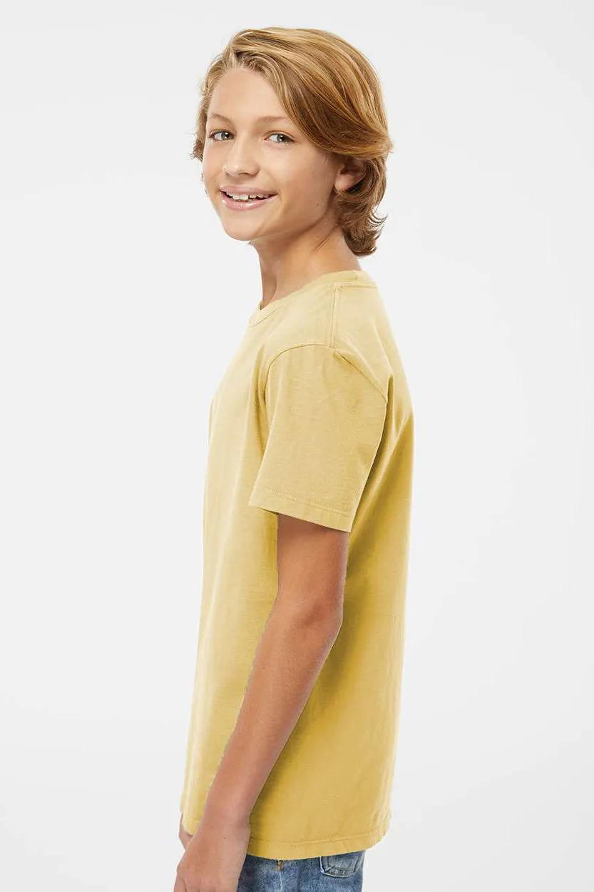 SoftShirts T-shirt bio à manches courtes col rond pour jeunes - Jaune blé