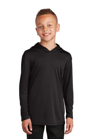 Sport-Tek Sweat-shirt à capuche à manches longues pour jeunes compétiteurs, évacuant l'humidité - Noir