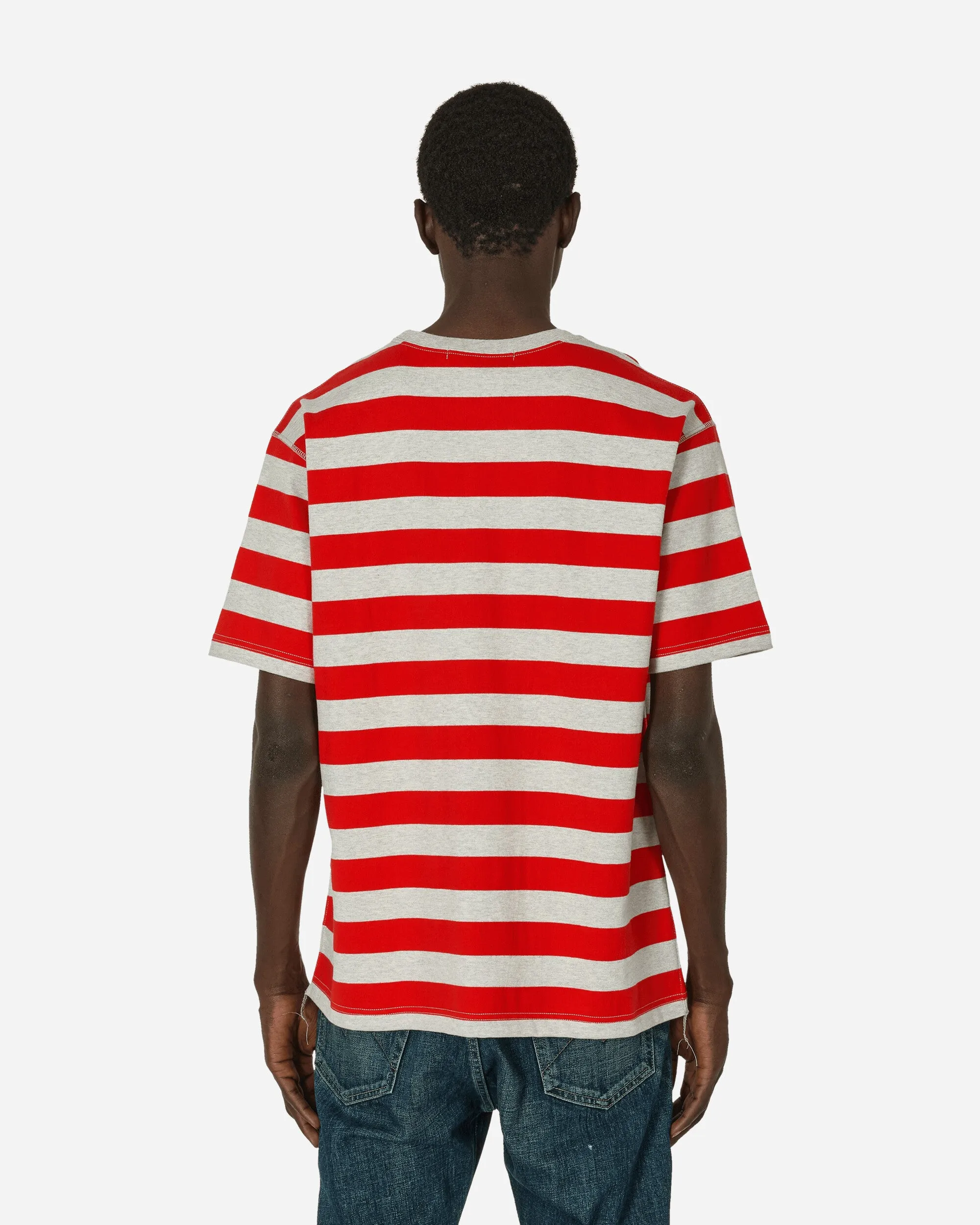 T-shirt rayé Gris / Rouge