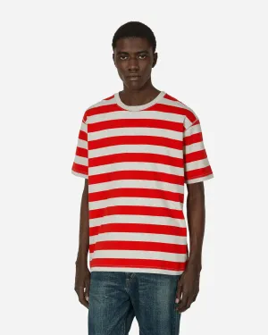 T-shirt rayé Gris / Rouge