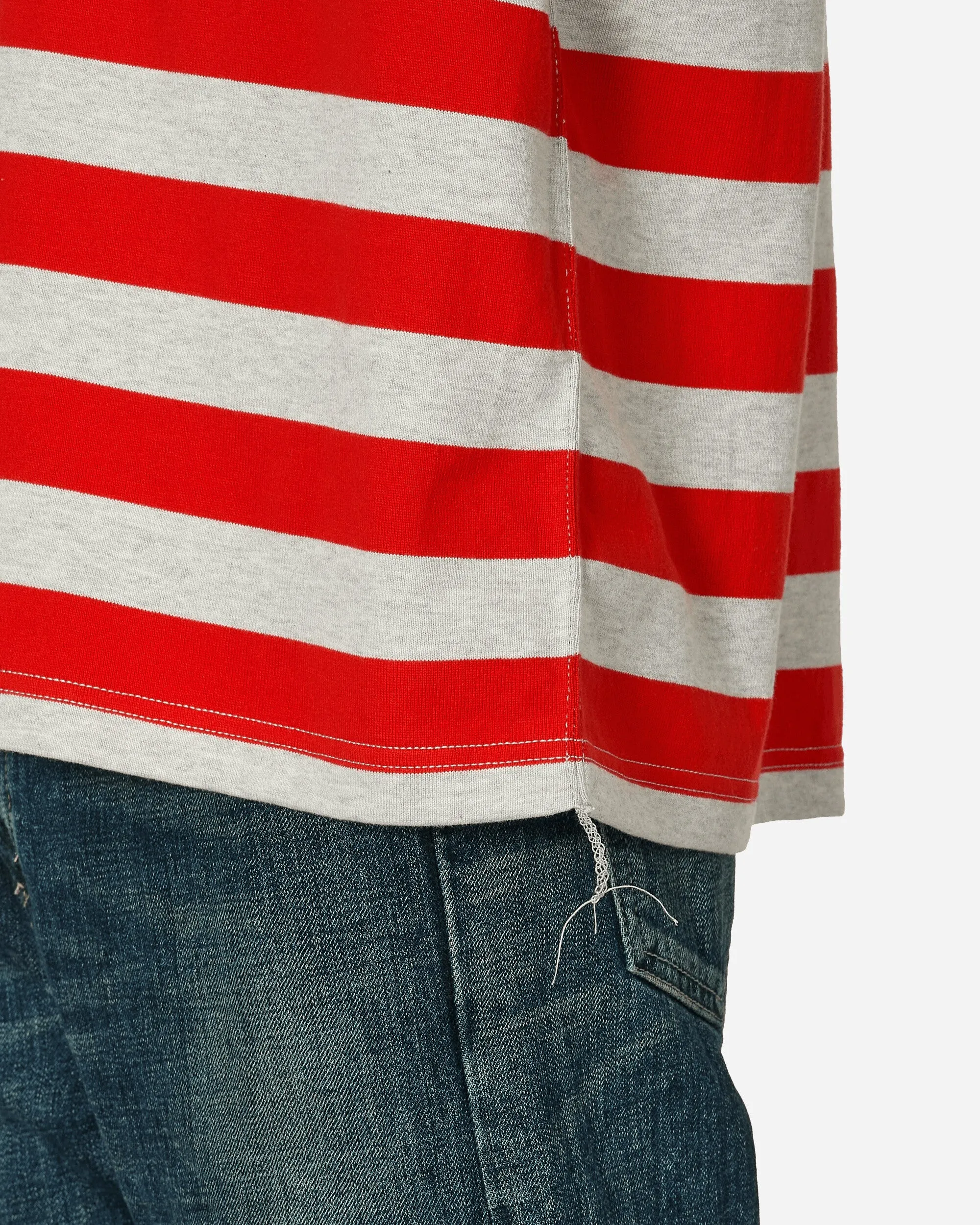 T-shirt rayé Gris / Rouge