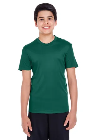 T-shirt à manches courtes et col rond Team 365 Youth Zone Performance à évacuation de l'humidité - Vert forêt