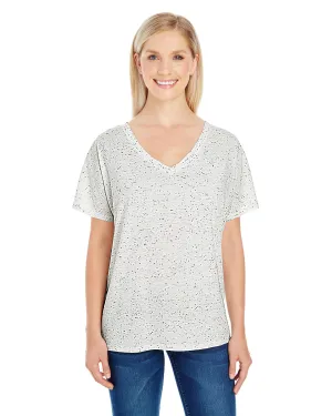 Threadfast Apparel 203FV T-shirt à col en V à manches courtes pour femmes en triblend moucheté