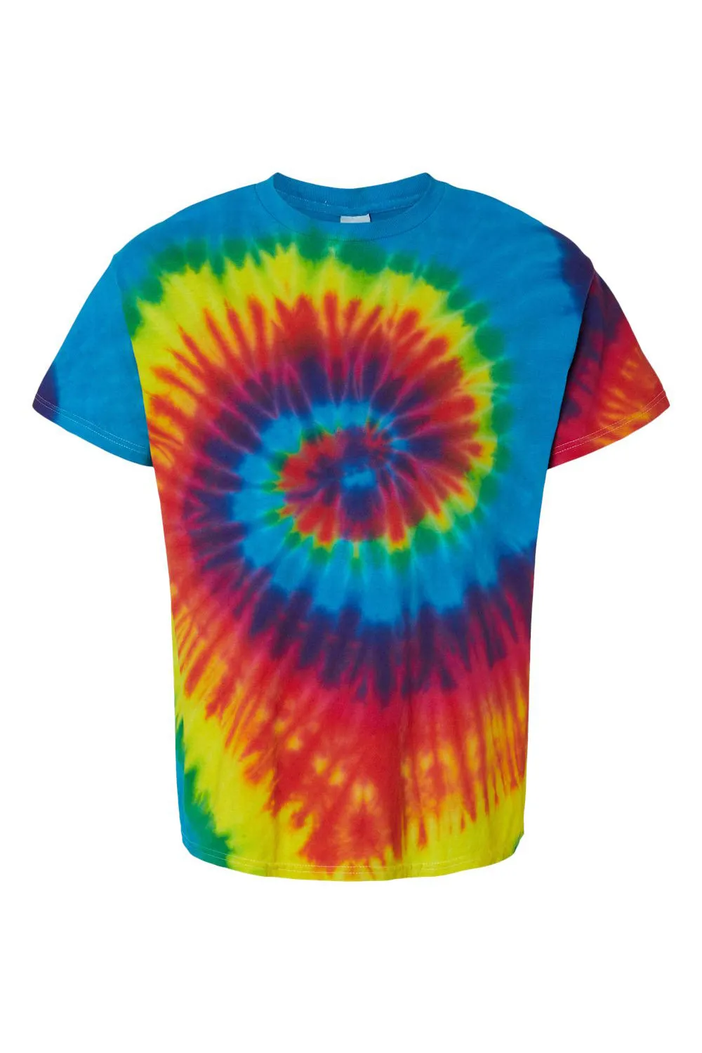 T-shirt à manches courtes pour jeunes en tie-dye - Arc-en-ciel réactif