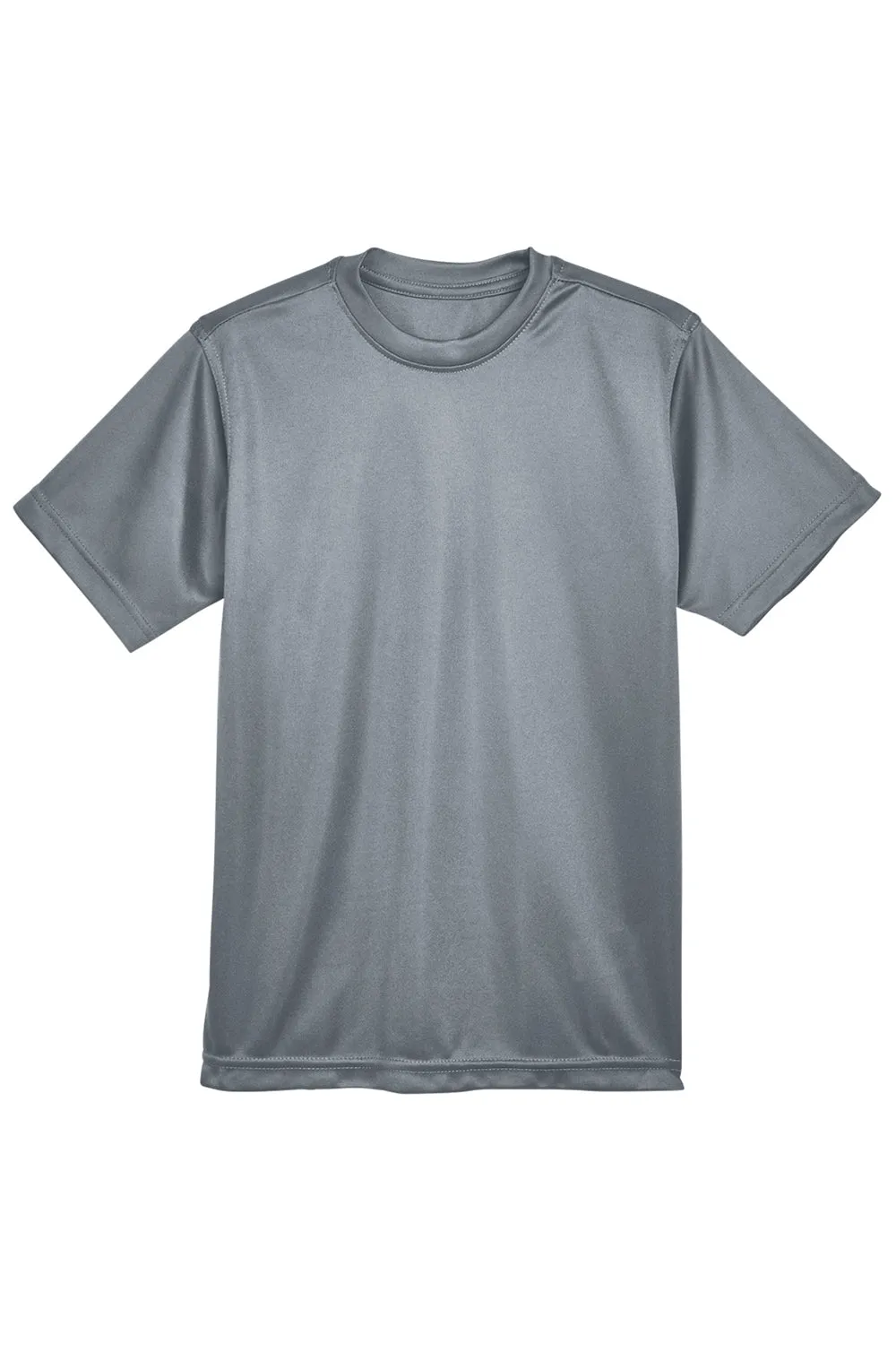 UltraClub T-shirt à manches courtes et col rond pour jeunes - Performance fraîcheur et séchage rapide - Gris anthracite