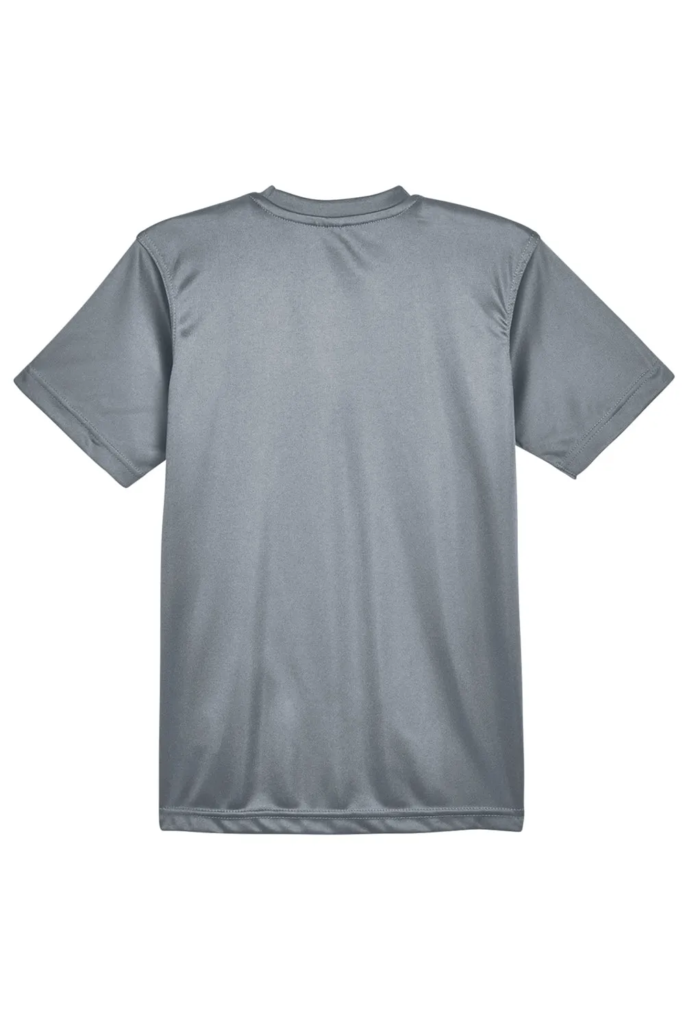 UltraClub T-shirt à manches courtes et col rond pour jeunes - Performance fraîcheur et séchage rapide - Gris anthracite