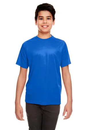 UltraClub T-shirt à manches courtes et col rond pour jeunes - Performance fraîcheur et séchage rapide - Bleu royal