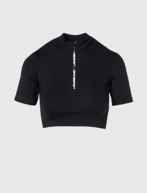 TEE COURT MANCHES COURTES ZIP LOGO POUR FEMME